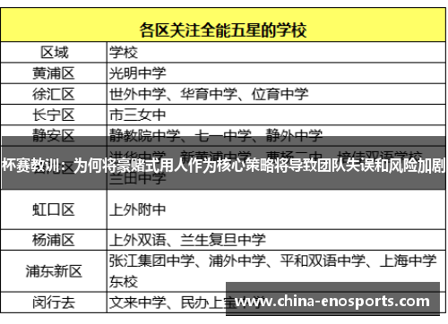 杯赛教训：为何将豪赌式用人作为核心策略将导致团队失误和风险加剧